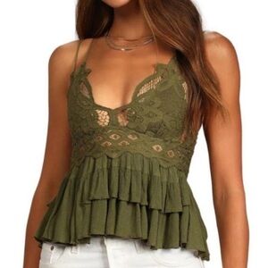 FREE People Adella Cami Olive Sparrow